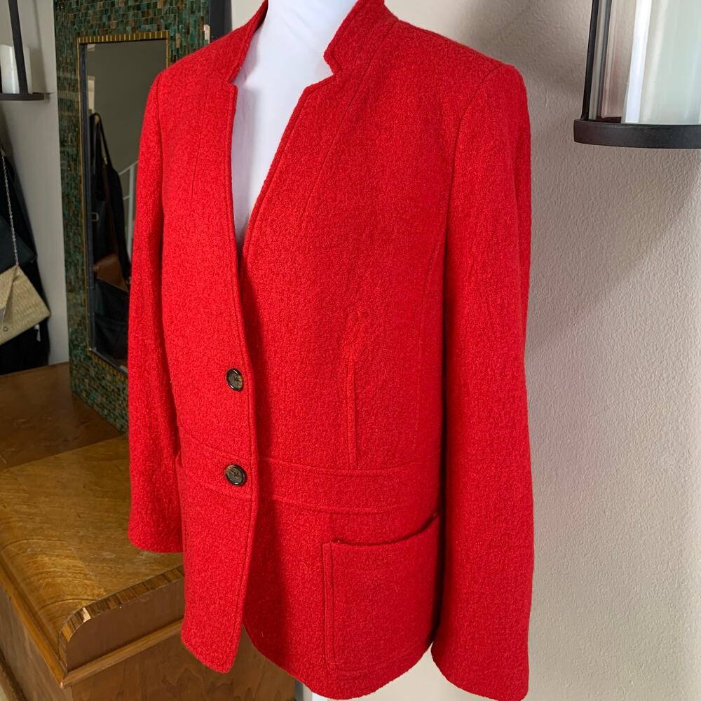 Talbots Red Textured Two-Button Blazer - Picture 2 of 11